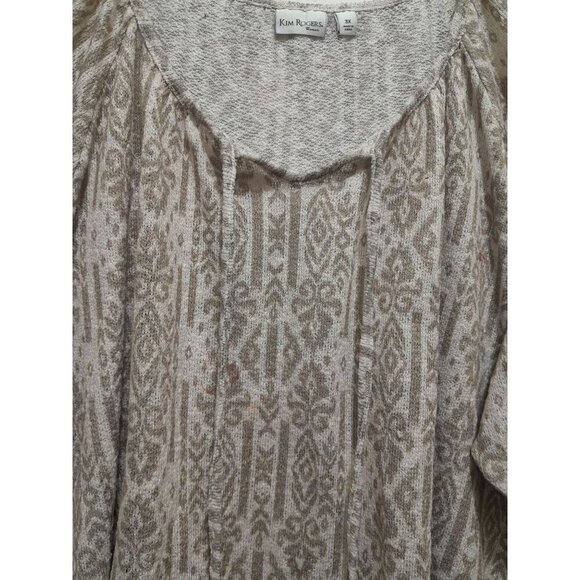 Kim Rogers Turkish Print Lace Accent Sweater Top Size 3X - Picture 2 of 9